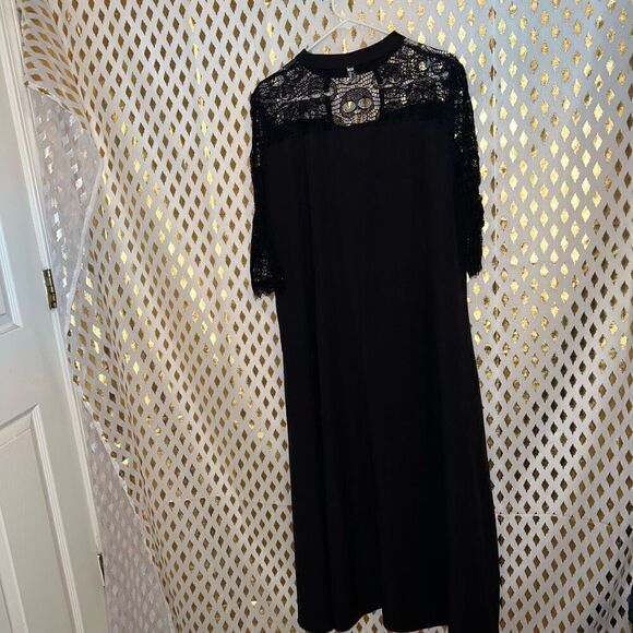 RoseGal black Goth dress with lace skulls high low Rose Gal size 2X - Picture 5 of 7